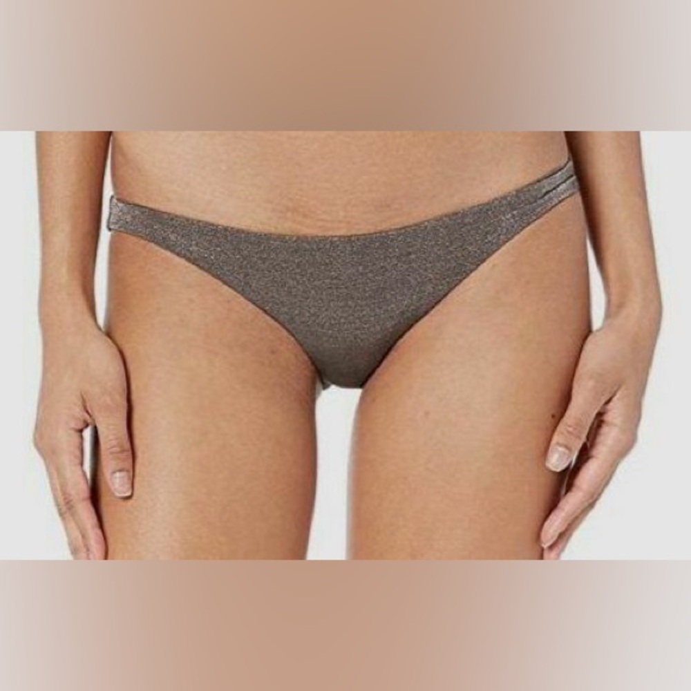 Vitamin A lurex bikini bottoms gold